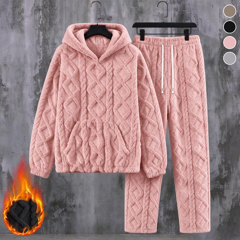 ✨Damen Flauschiger Loungewear 2-teiliges Set mit Hoodie und Hose
