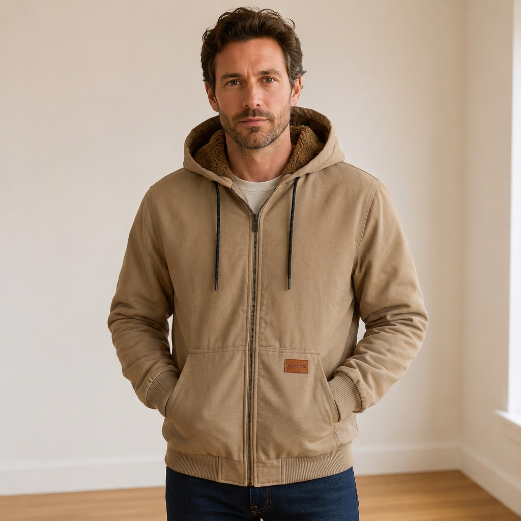 Herren-Freizeit-Winterjacke mit Kapuze und Wärmefunktion