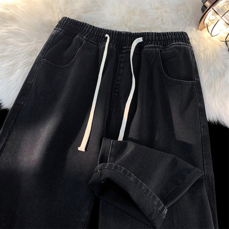 Wärmegefütterte geradbeinige Denim-Jeans für Damen