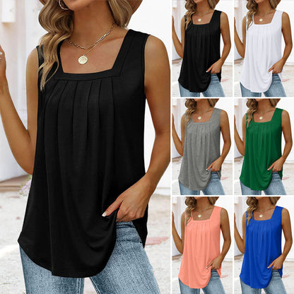 🔥🩱Tank top bez rękawów z kwadratowym dekoltem✨
