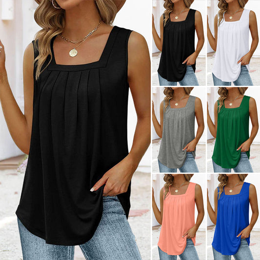 🔥🩱Tank top bez rękawów z kwadratowym dekoltem✨