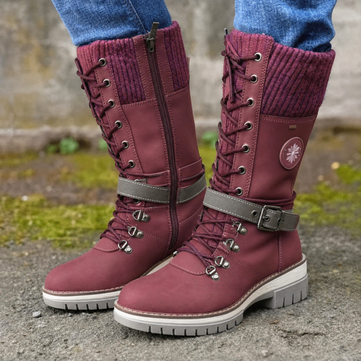 👢❄️Wasserdichte Knie-Schneestiefel – Warm, rutschfest & langlebig