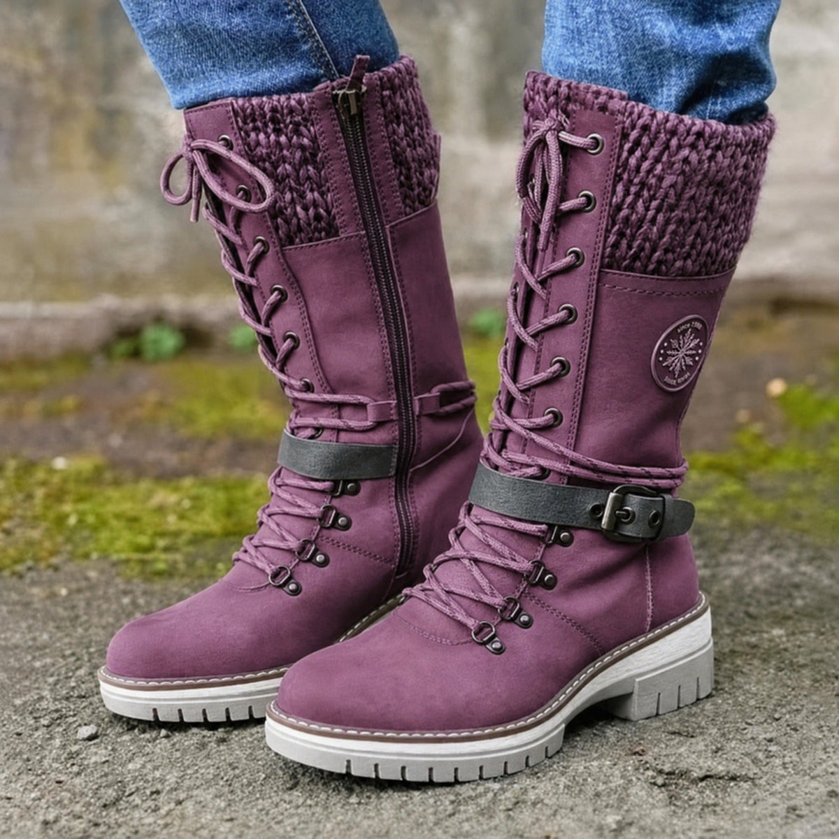 👢❄️Wasserdichte Knie-Schneestiefel – Warm, rutschfest & langlebig