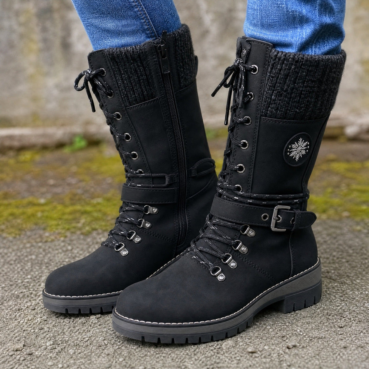 👢❄️Wasserdichte Knie-Schneestiefel – Warm, rutschfest & langlebig