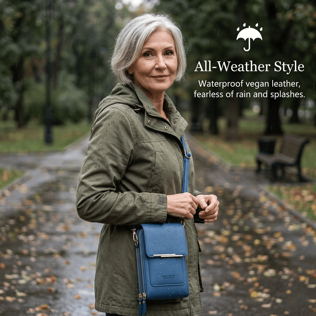 🌧️Wasserabweisend👜 Touchscreen-Crossbody-Tasche – Wasserabweisendes PU-Leder ✨