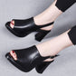 🔥 👡 Modne damskie sandały na obcasie z prawdziwej skóry – 💃 Wygodne i uniwersalne – Płatność przy odbiorze