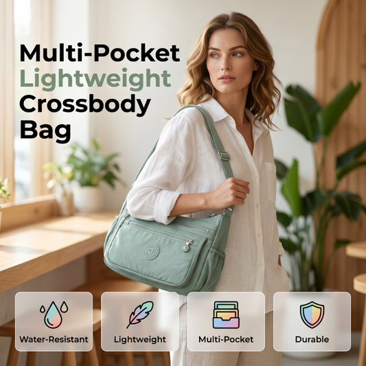 ⌛Oferta Limitowana – Lekka, Wielokieszeniowa Torba Nylonowa na Ramię – Lekka, Wodoodporna i Idealna na Codzienne Przygody 👜