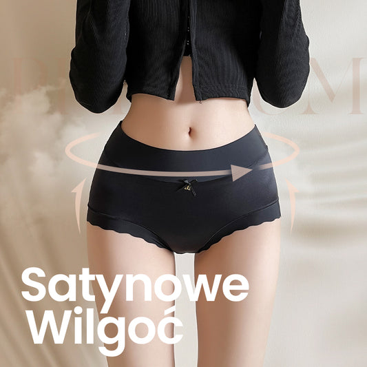 ❤️Bezszwowe majtki kontrolujące brzuch z satyny i jedwabiu