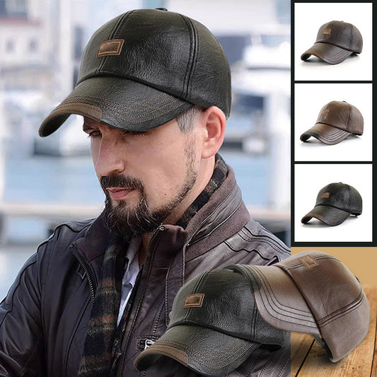 2026 Jesienno-zimowa męska czapka ze skóry z kaczym językiem