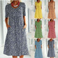 🎁2024 Gorąca wyprzedaż noworoczna💖 Casualowa damska sukienka z dekoltem w szpic (8 kolorów z kieszeniami)
