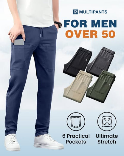 🔥 Odporne spodnie na czas wolny o wysokiej elastyczności i kilku kieszeniach【S-4XL】