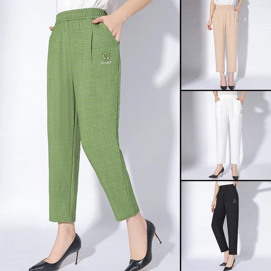 👖Damskie spodnie casualowe w jednolitym kolorze z kieszeniami
