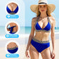 👙 Dwuczęściowe bikini z kokardką z tyłu, kontrastowym paskiem w talii