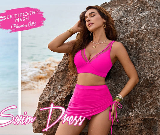 👙Spódniczki kąpielowe, zestawy bikini z wysokim stanem, kostiumy kąpielowe modelujące sylwetkę