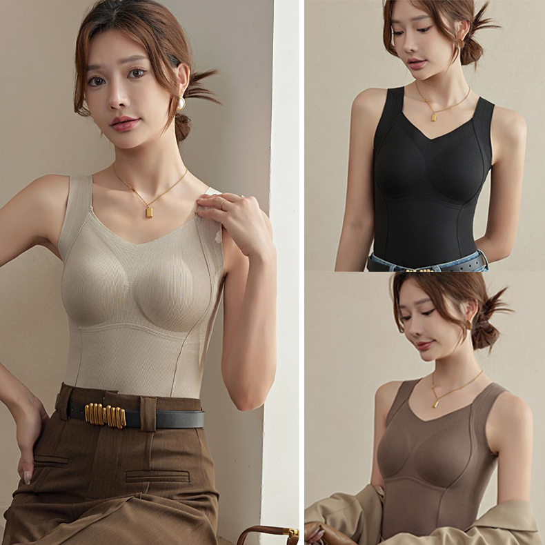 💖Verdicktes, warmes Tanktop mit integriertem BH