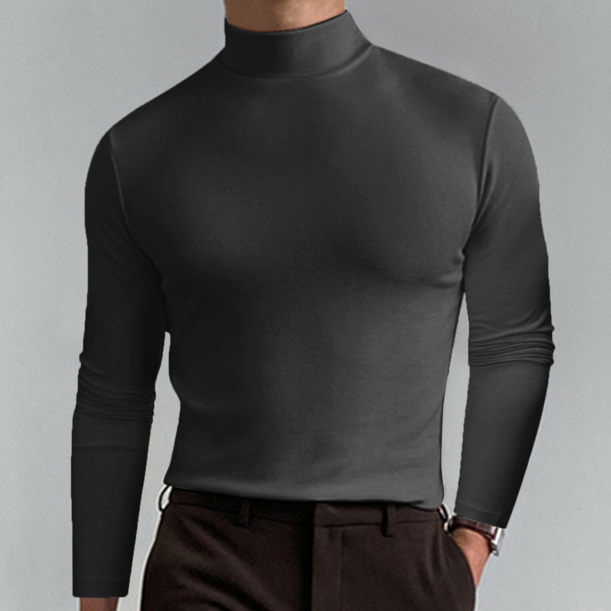 🔥50% Rabatt🔥Slim Fit Langarm-T-Shirt für Herren mit Stehkragen