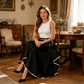 🎉Świąteczne promocje❤️Eleganckie spodnie z szerokim pasem i luźnym krojem, z złotymi zdobieniami