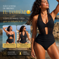 ✨👙 Damskie bikini z wysokim stanem, modelującym brzuch i eleganckim dekoltem w kształcie litery V