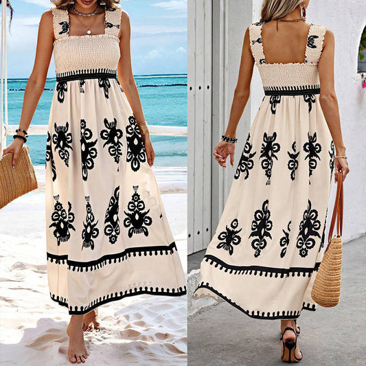 🏖️Letnie sukienki bez rękawów z nadrukiem dla kobiet👗