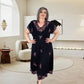 Zwiewna sukienka midi z dekoltem w serek Plus Size