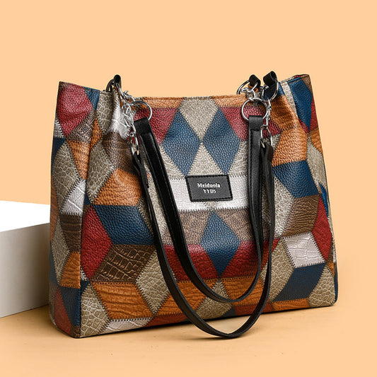 🥳 👜Modna patchworkowa damska torba na ramię