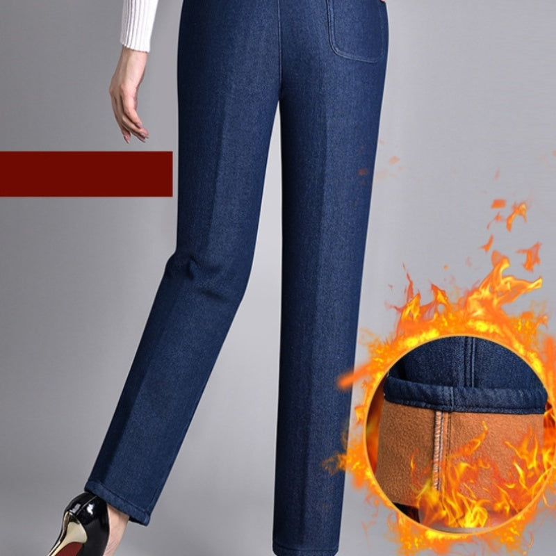 🎁 Zeitlich begrenzter Rabatt ⏳ Damen Jeans mit Seitentaschen und Vollgummibund👖💕