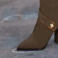 Buty za kolano ze szpiczastym noskiem i piętą