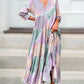【M-3XL】🌈Kolorowa sukienka z nadrukiem i rękawami 3/4