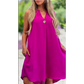 👗 Monochromatyczna sukienka bez rękawów