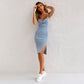 👗Sukienka denim z dekoltem w szpic!