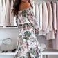 🔥👗Kwiecisty top z odkrytymi ramionami i dwuczęściowy zestaw ze spódnicą maxi