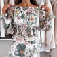🔥👗Kwiecisty top z odkrytymi ramionami i dwuczęściowy zestaw ze spódnicą maxi