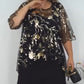【S-4XL】👗Elegancki damski 2-częściowy zestaw w kolorze czarnym (prześwitujący top + sukienka)