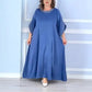 🔥👗Sukienka damska plus size z perłową ozdobą
