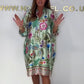 【S-3XL】👗Satynowa sukienka z nadrukiem