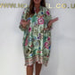 【S-3XL】👗Satynowa sukienka z nadrukiem