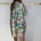 【S-3XL】👗Satynowa sukienka z nadrukiem