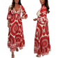🔥👗Damska sukienka maxi w stylu retro boho z głębokim dekoltem w serek