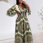 🔥👗Damska sukienka maxi w stylu retro boho z głębokim dekoltem w serek