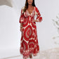 🔥👗Damska sukienka maxi w stylu retro boho z głębokim dekoltem w serek