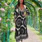 🔥👗Damska sukienka maxi w stylu retro boho z głębokim dekoltem w serek