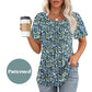 🔥👚Damska letnia koszulka z krótkim rękawem i okrągłym dekoltem plisowana