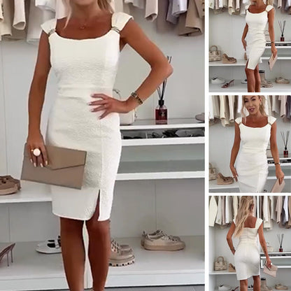 Elegancka damska sukienka bodycon z rozcięciem z boku