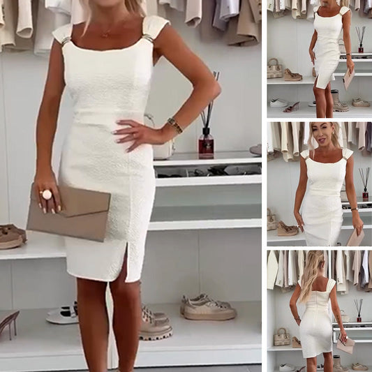Elegancka damska sukienka bodycon z rozcięciem z boku