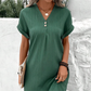 🌷Damska sukienka z krótkim rękawem V-Neck w jednolitym kolorze