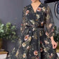 🔥👗Czarna sukienka damska z nadrukiem