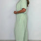 💖【S-3XL】Luźny kombinezon z dekoltem w szpic w jednolitym kolorze