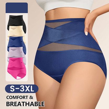 🌸Kup 1, otrzymasz 3 paczki✨Majtki modelujące z wysokim stanem i krzyżowym krojem dla rozmiarów plus size
