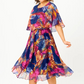 👗 Elegancka damska sukienka z półrękawkiem w kwiaty