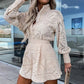 🌸Letnia Gorąca Wyprzedaż 50%OFF🌸Damski elegancki 2-częściowy zestaw z koronki z koszulą i szortami zapinanymi na guziki